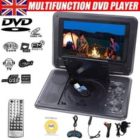 Portable DVD Player Rechargeable HD 16:9 LCD Swivel Screen AV 3D Game Function