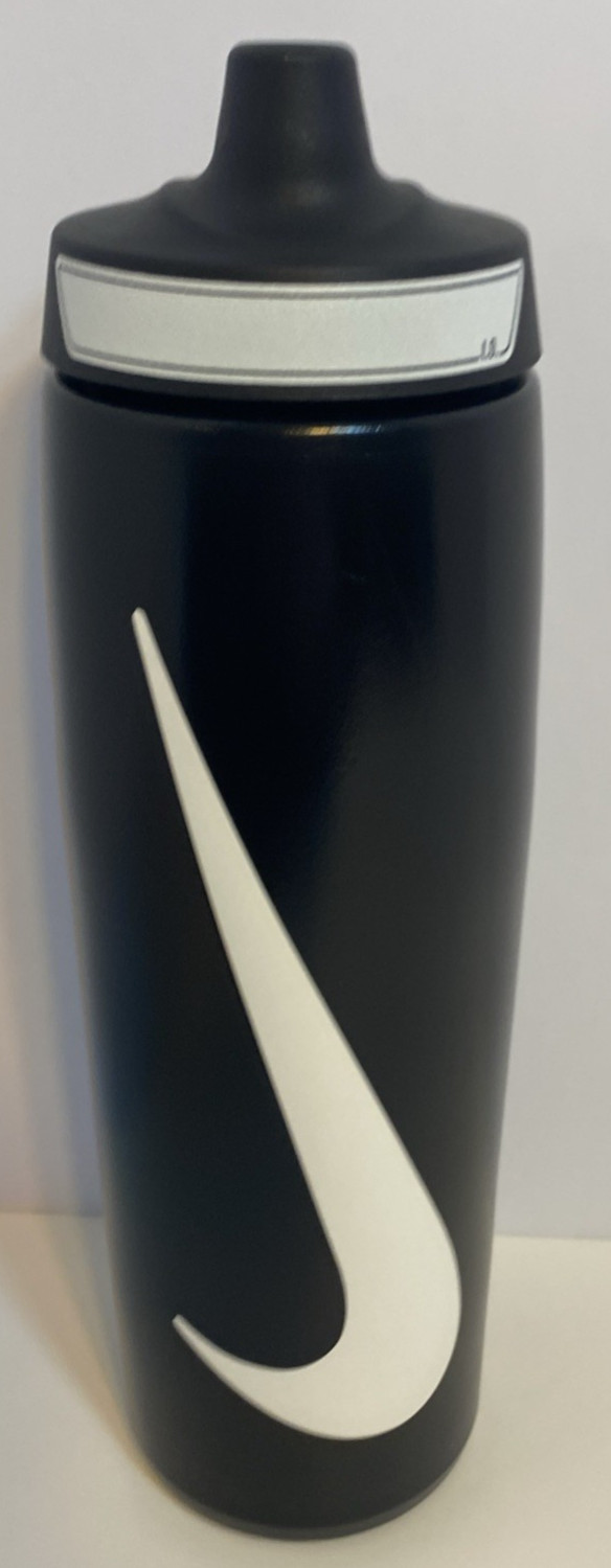 24 Oz Sports Squeezable Water Bottle Black New Swoosh Logo