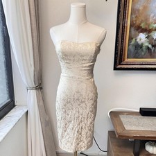 Vintage Forever 21 Strapless Brocade Mini Dress - Size Small (Best Fits XS)