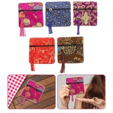 5 Pcs Brocade Fabric Candy Storage Bags Drawstring Pouch for Party Favors