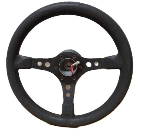 Dino Steering Wheel 350mm Black Leather Italy Classic JDM MOMO