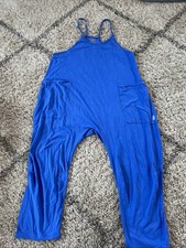 Free People FP Movement Hot Shot One Piece Jumpsuit M Blue Slouchy Romper