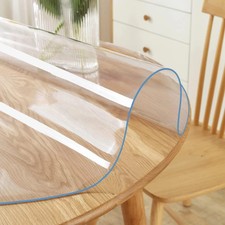 60 Inch Dia Upgraded Version Round Clear Furniture Table Protector 1.5mm Thic...