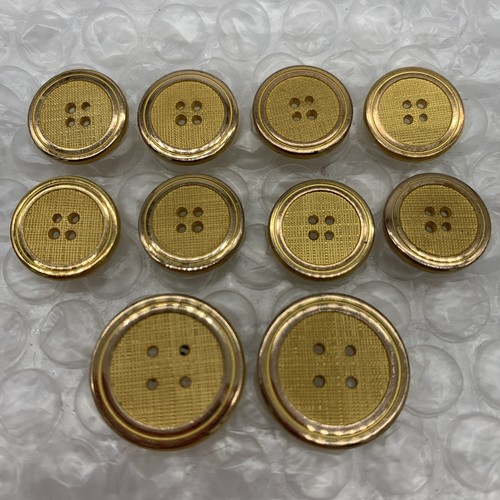 Holland Sherry England Blazer Button Lot 10 Classic Four Hole Gold Brass Round