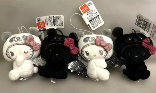 SANRIO Hello Kitty Panda Little Devil & Angel Mini Plush Mascot set of 4 NEW - Picture 1 of 2