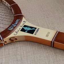 Vintage Wilson Chris Evert Autograph Wood Tennis Racket Light 4 1/4 Made in USA