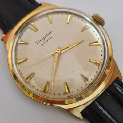 Vintage Herrenuhr ''DUGENA'' Mod FESTA 17J Kal. DUROWE Top Mechanisch Deutsch 34mm