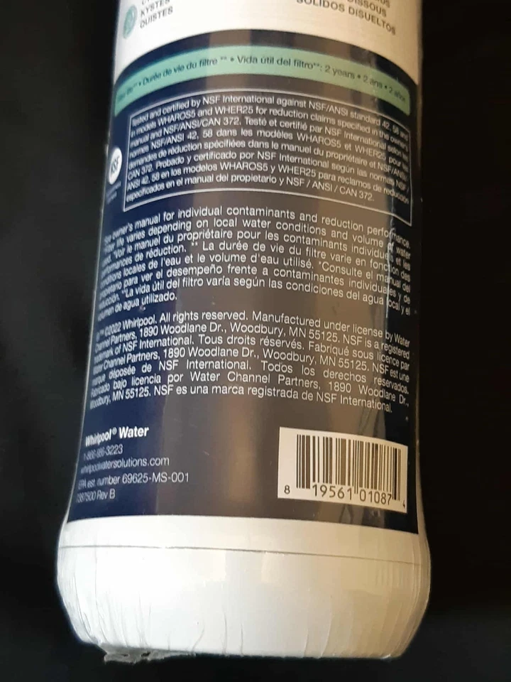 Whirlpool WHEERM Water Filter - Reverse Osmosis Replacement Membrane - Image 2 of 3