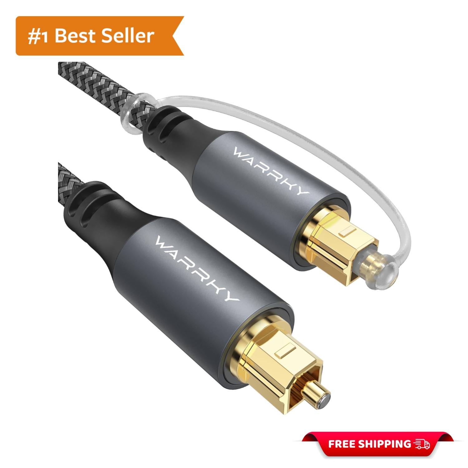 Lightweight 6ft Optical Cable for TV & Soundbar - Tangle-Free Braided Design