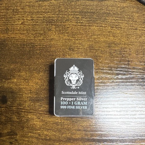 Scottsdale Mint 100 x 1g 999 Fine Silver Bar 100g Total Precious Metal Content
