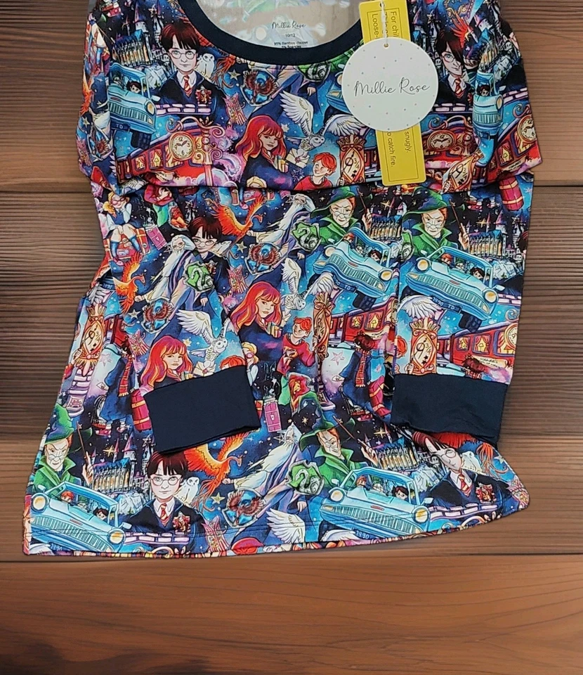 Millie Rose Harry Potter Unisex Kids Lounge Set 95% Bamboo Viscose 2 Piece 10/12 - Image 3 of 4