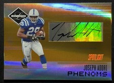 2006 Leaf Limited Spotlight Gold Auto Joseph Addai RC Rookie 2/10 #263 Colts