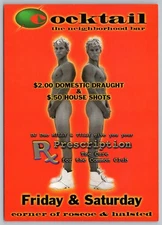 Buff Blonde Nude Male Model Holding Cocktail Gay Bar Chicago Postcard UNP 4x6   