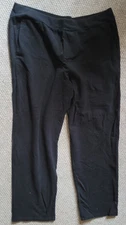Women's Time and Tru Pants Size XL Solid Black Pockets Elastic Waist Workout