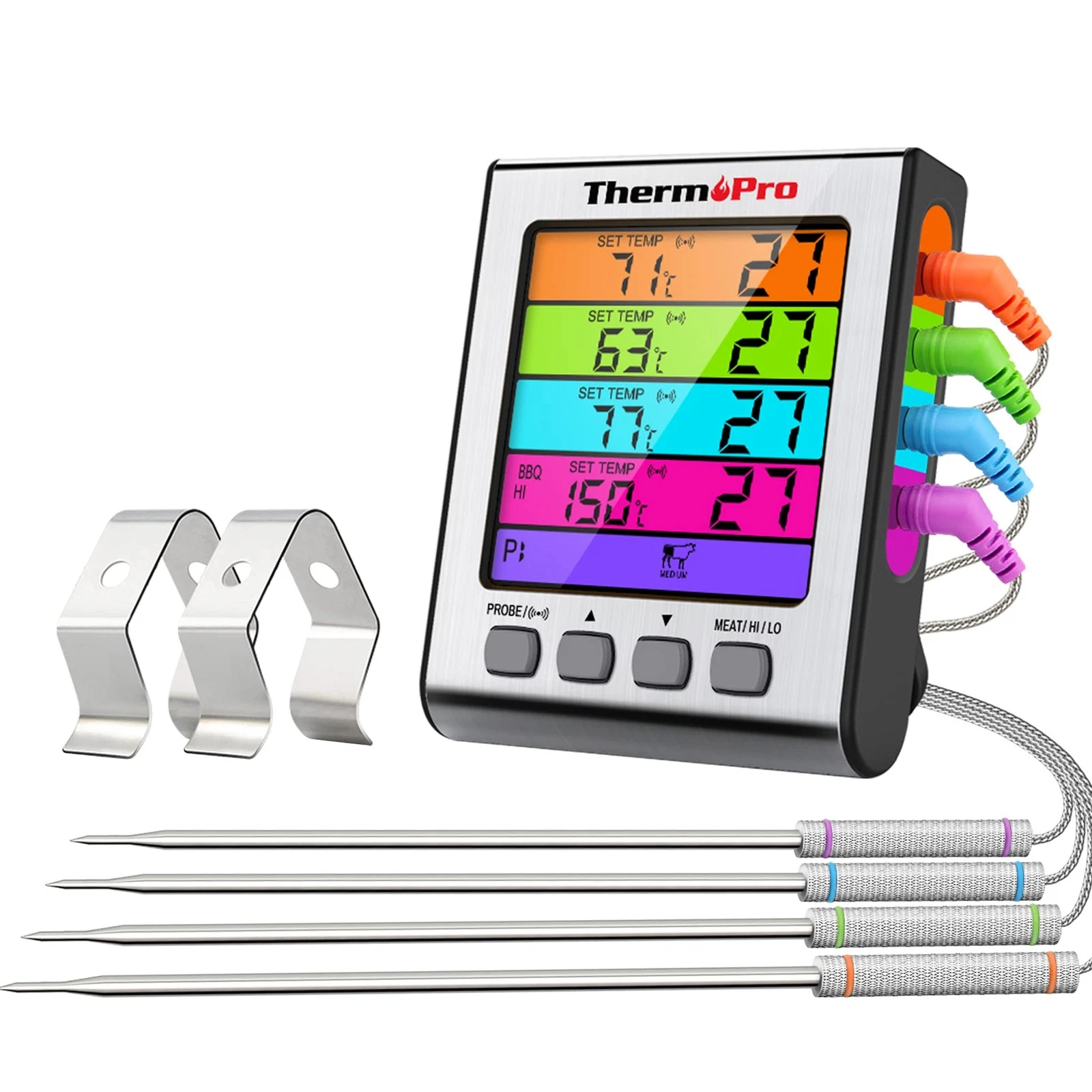 ThermoPro TP17H Digital Meat Thermometer Kitchen Cooking Thermometer with 4 Colo
Opens in a new wind