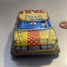 Vintage 1950  s Japanese Tin Friction Taxi TAXI Made in Japan