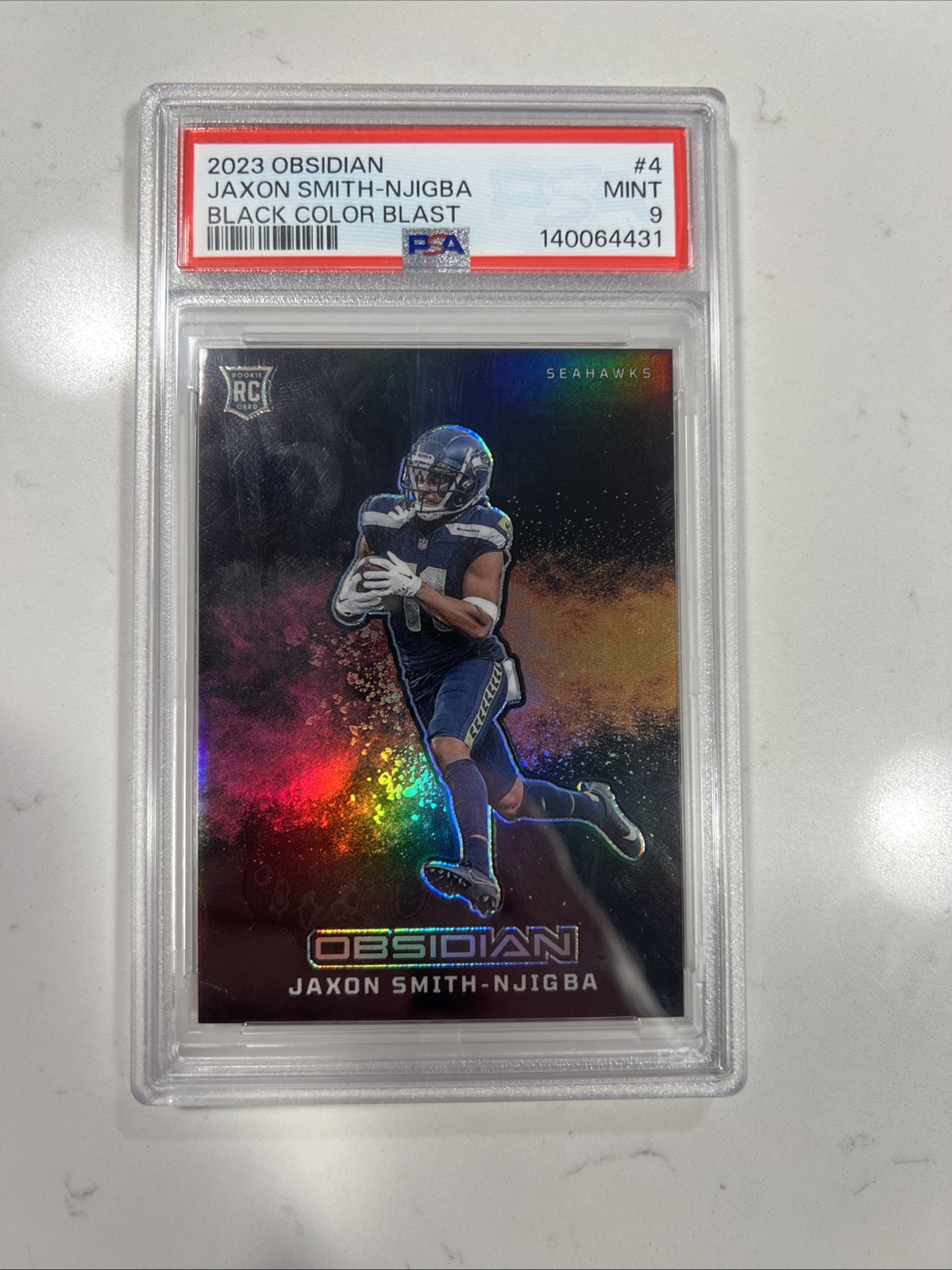 2023 Panini Obsidian - Black Color Blast Jaxon Smith-Njigba #4 (RC)