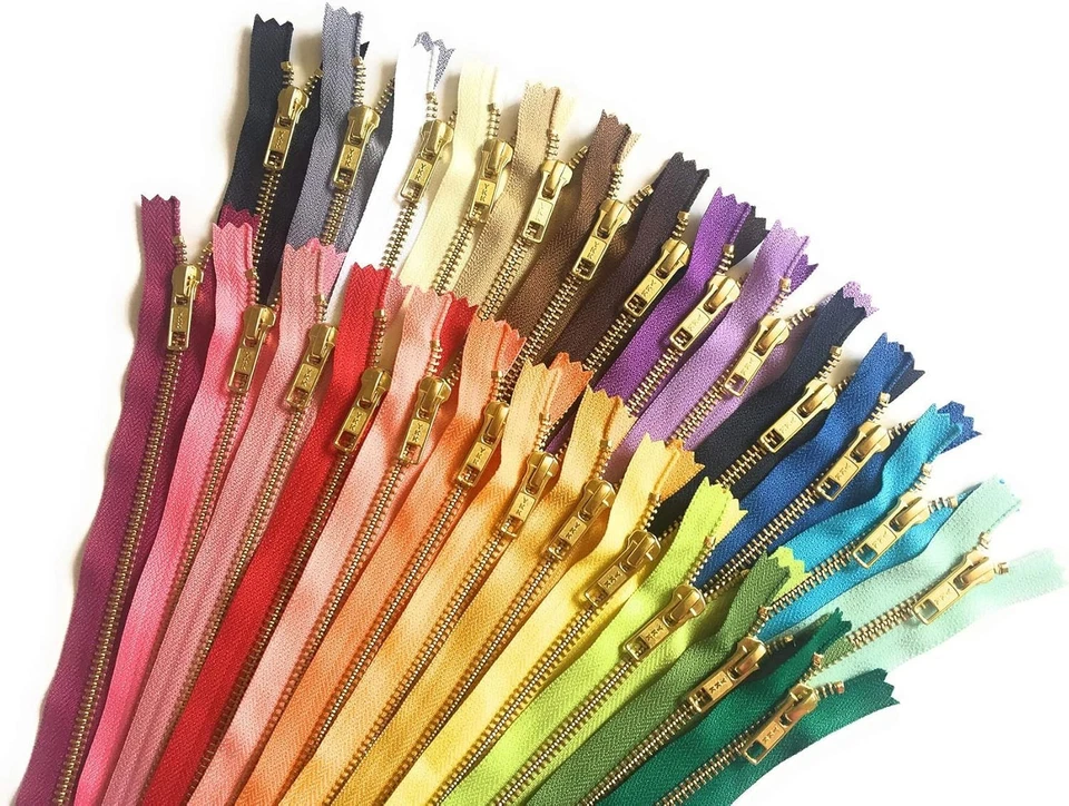 25 Color Gold Metal Zippers Pack - Image 2 of 4