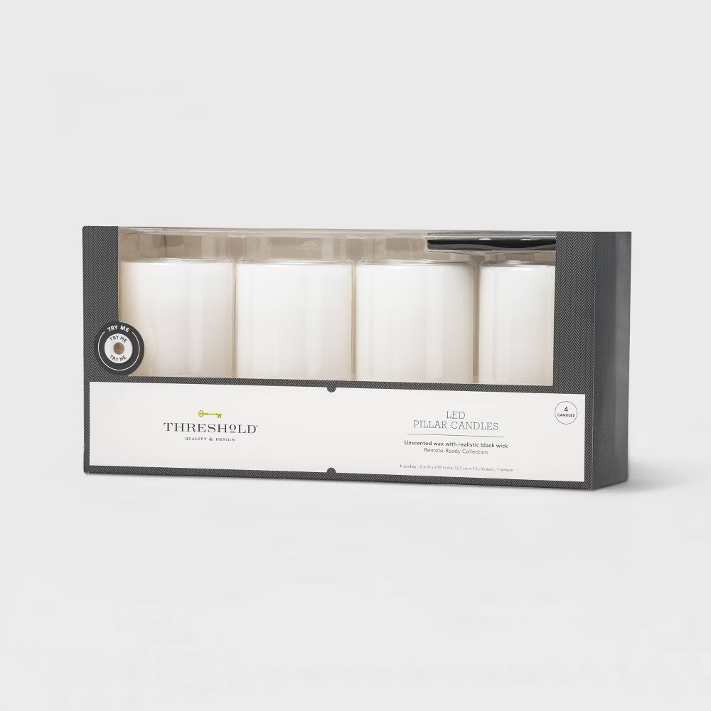 5 x 3 LED Flameless Black Wick Candle White - Threshold 4890₽