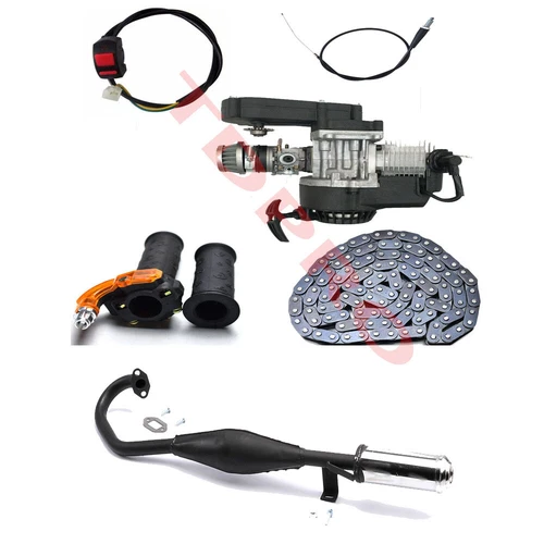 50cc 49cc 2 Stroke Engine Motor Kit w/ Exhaust Mini Dirt Pocket Bike ATV Quad