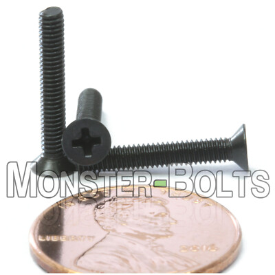 Bulk Qty 3,000 - M2.5 x 16mm DIN 965 Metric Phillips Flat Machine Screw Black Ox