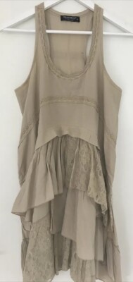 Tunika Bluse Kurzes Kleid Langes Top Grösse S Firma Rinascimento Natur