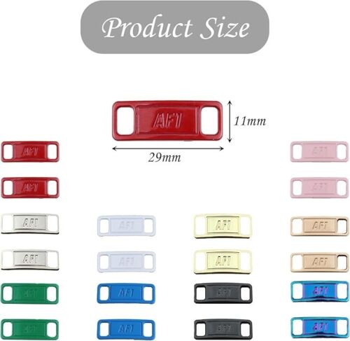 AF1 Lace Tag Set,Airforce One Metal Shoe Laces Buckle for Sneakers Decorations,R - Imagen 8 de 12