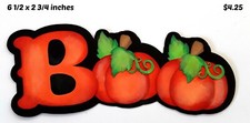 BOO TITLE HALLOWEEN with PUMPKINS scrapbook paper piecing 3D die cut by Rhonda
