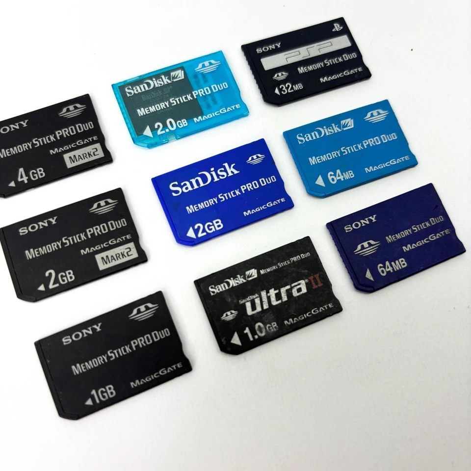 PSP Memory Stick Pro Duo SD Card (Sony Mark 2, Sandisk )  4GB 2GB 1GB 512MB 32MB - Image 2 of 3