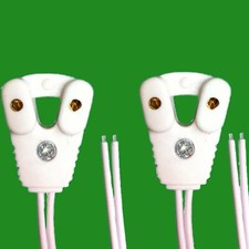 12x T8 Fluorescent & LED Tube Lamp Holder Socket Fittings 58cm Cables (G13 Base)