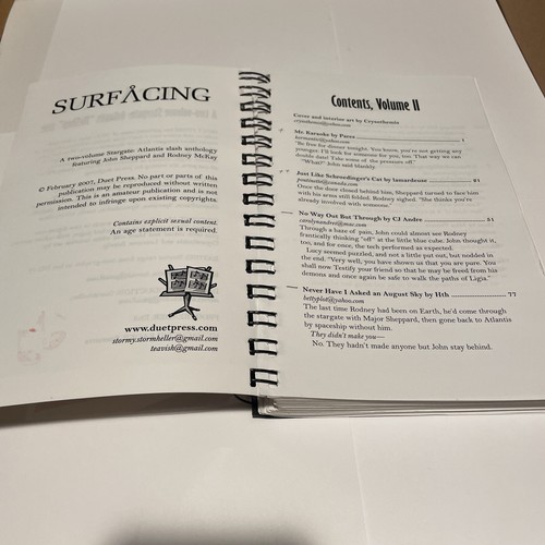Surfacing 2- A Two volume Stargate: Atlantis “McShep” Fanzine- Vintage - Picture 8 of 9