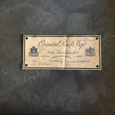 John Wanamaker Oriental Rug Label Cloth Advertising Vintage Antique Philadelphia