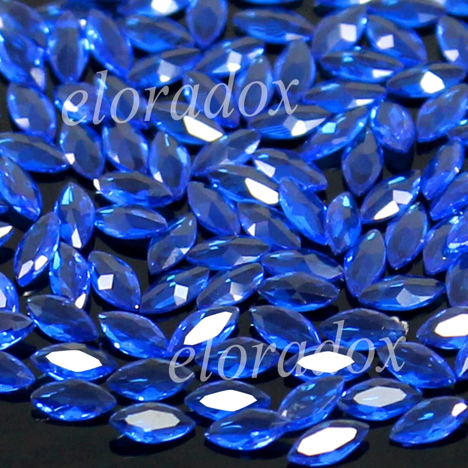 Piedra preciosa de corte marquesa natural bloque D azul certificado tanzanita 4x2,5 mm 500 piezas Foto 4 de 4