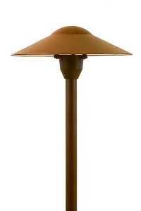 Landscape Low Voltage Lighting - Mushroom Path Light In Rust Finish set of 6