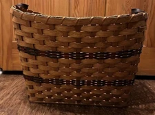 Amish Basket HANDMADE Gingerich Baskets SIGNED/DATED Solid Oak Bottom