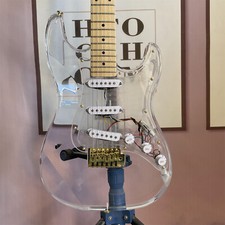 ST Acrylic Body Electric Guitar 3Single Pickups Maple Neck Fretboard in Stock
