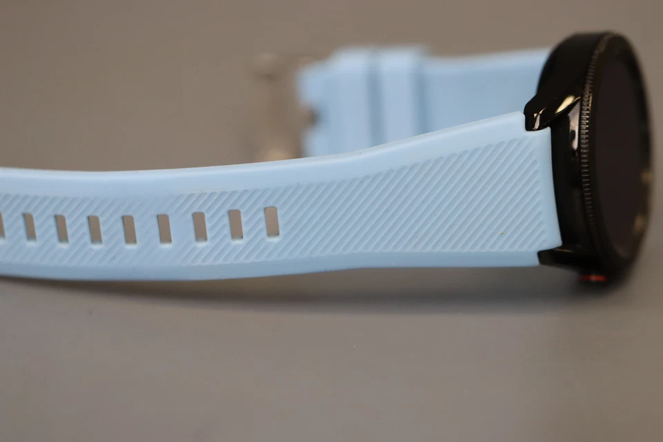 SAMSUNG Galaxy Watch 3 45mm Mystic Black BT - SM-R840NZKAXAR (Light blue strap) - Image 4 of 4