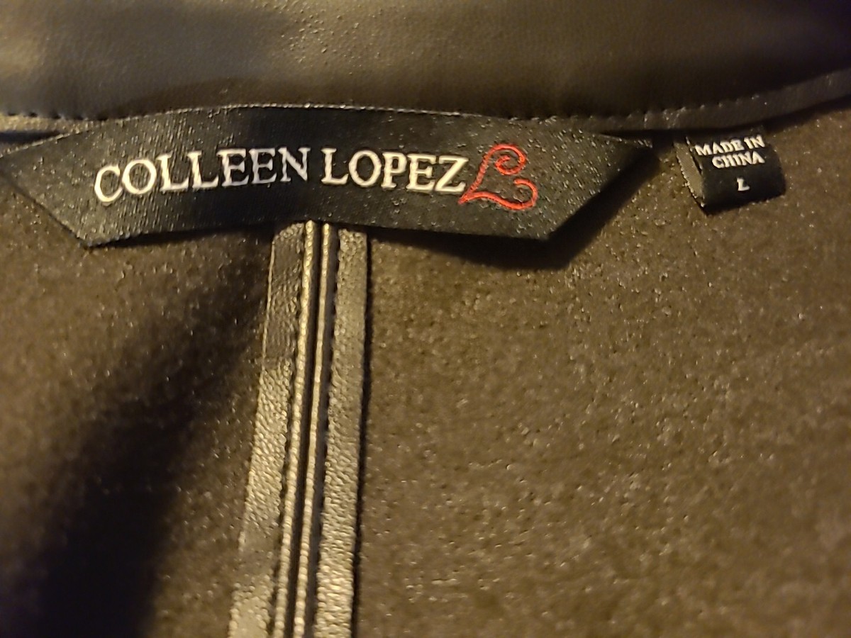 COLLEEN LOPEZ ブラック ジャケット シースルー 花柄 Colleen Lopez Faux Leather and Mesh Diamond Jacket Black