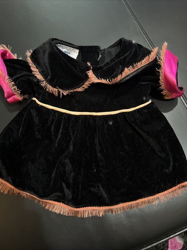 Build A Bear Vtg Witch Black Pink Halloween Dress Fringe Teddy Outfit Costume