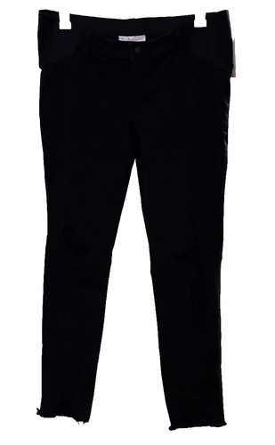 Isabel Maternity Expandable Sides Distressed Skinny Maternity Jeans Black Sz 12 - Picture 11 of 13