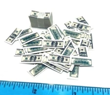 AX-BL: 1/12 miniature toy US Money Cash Bills (2 stacks) for 6" action figures