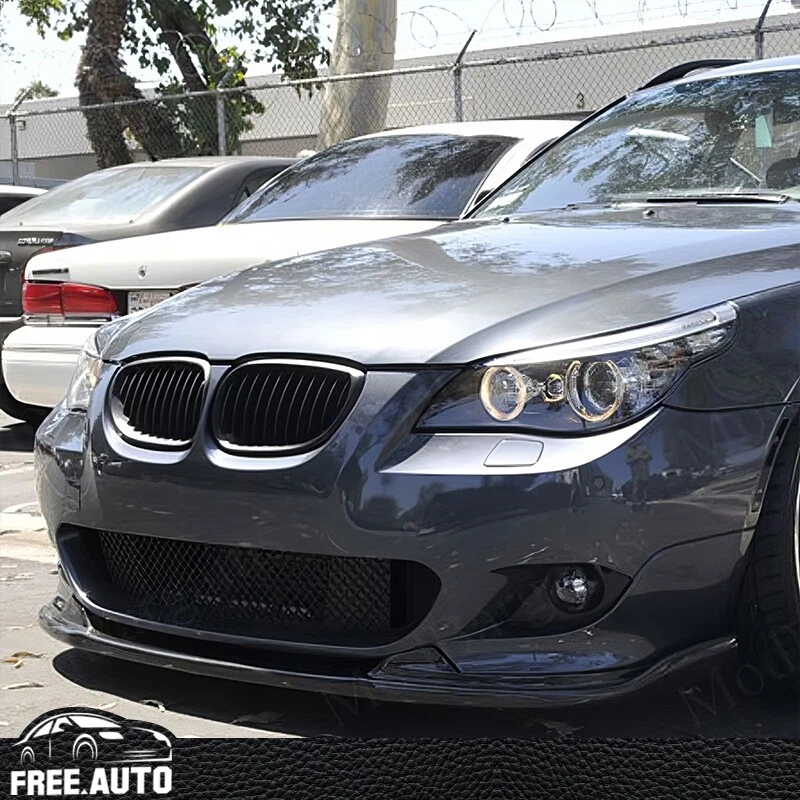 Fits 04-10 BMW E60 5 Series H Style Front Bumper Lip Spoiler Unpainted 1P Kit PU - Image 3 of 4