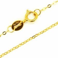 Collana da donna in oro giallo 18 carati puro 100% oro massiccio 18 kt catena ROLO 40/45 cm