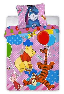 Housse De Couette Rose Taie Oreiller Bebe Disney Winnie L Ourson 100 X 135 Cm Ebay