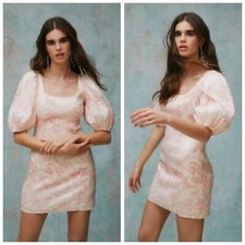 NWT Urban Outfitters x Laura Ashley Paisley Pink Mel Puff Sleeve Dress Sz XS
