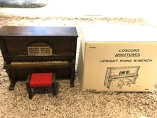 concord miniatures Upright piano with Bench New in Box