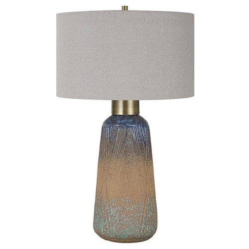 Uttermost Western Sky Ceramic and Fabric Table Lamp in Blue/Bronze - Picture 3 of 8