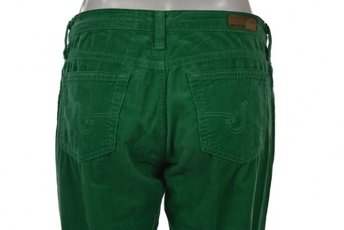 AG Adriano Goldschmied Stevie Womens Pants Size 27 Green Corduroy Slacks - Picture 3 of 5