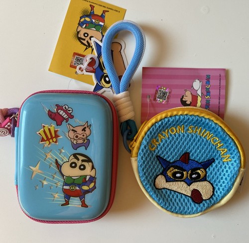 Cute Crayon Shin Chan accessories Box With Coin Keychain Set