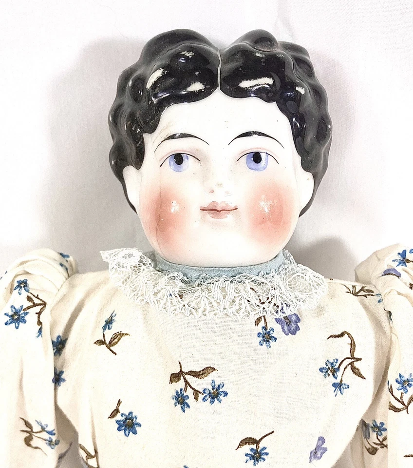 Antiguo cuerpo de composición de muñeca con cabeza de China de 1800. ¿Etiqueta de identidad? 20"" Foto 3 de 4